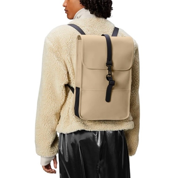 RAINS Tan (Sand) Backpack Mini - Picture 1 of 6